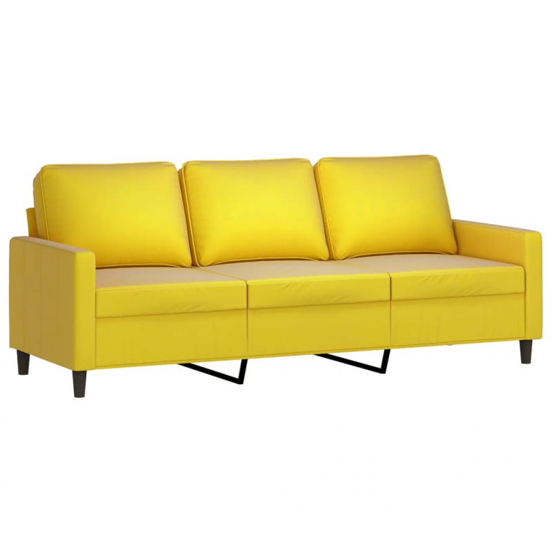 2-tlg. Sofagarnitur mit Kissen Gelb Samt