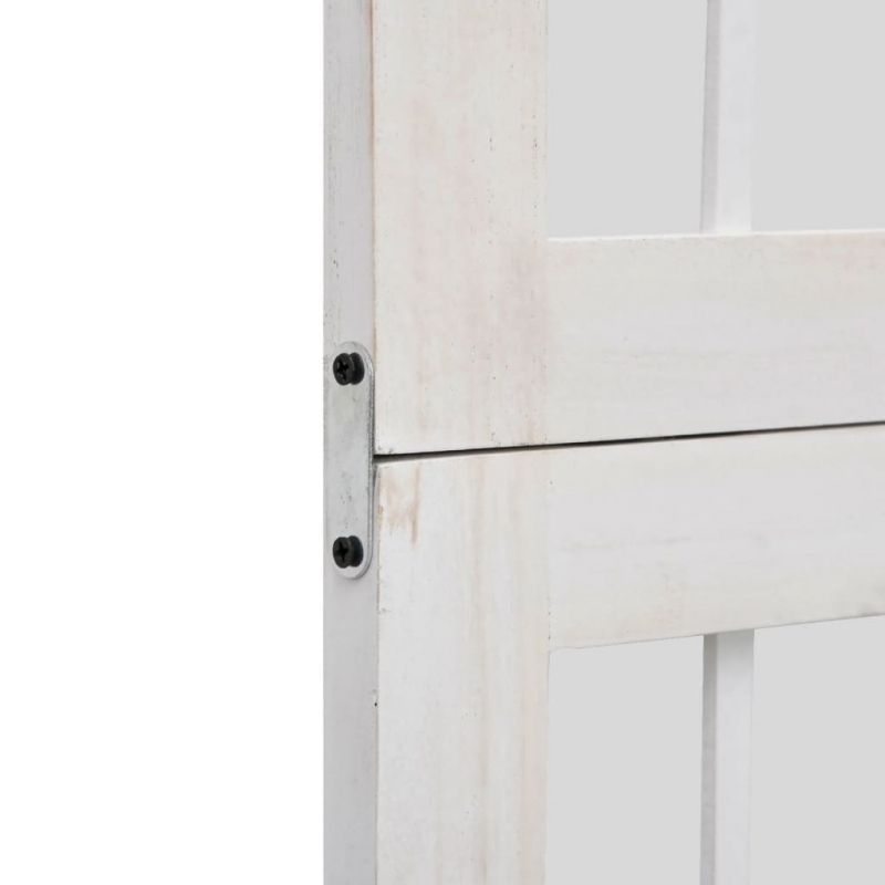 4-tlg. Raumteiler Weiß Massivholz Paulownia