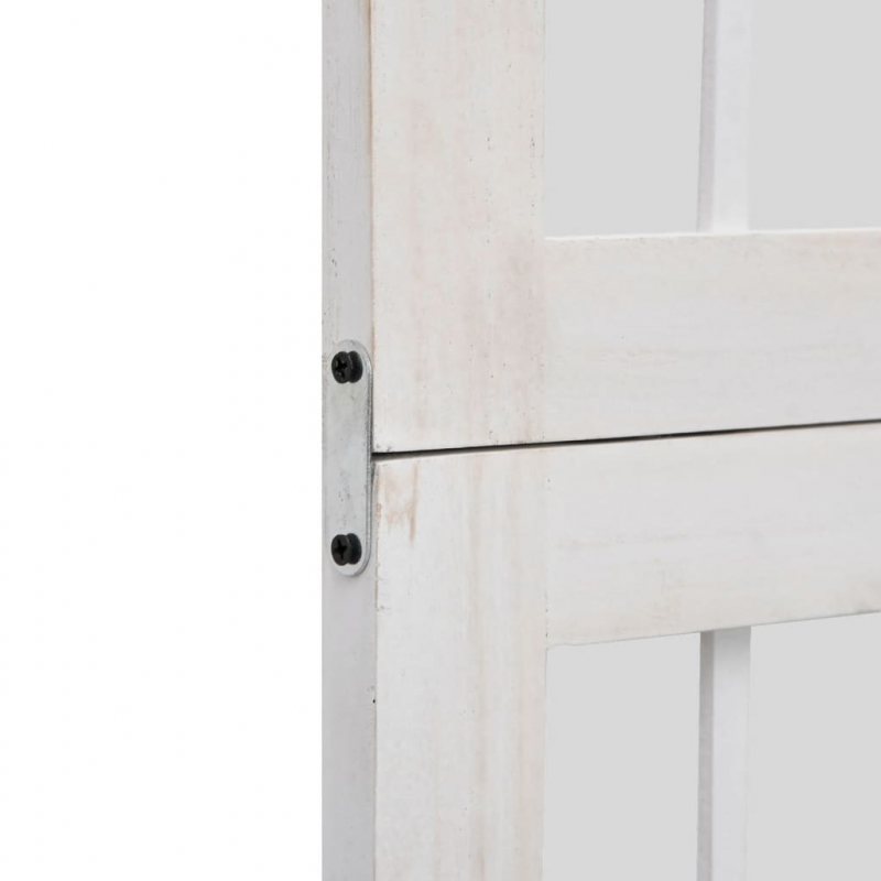 6-tlg. Raumteiler Weiß Massivholz Paulownia