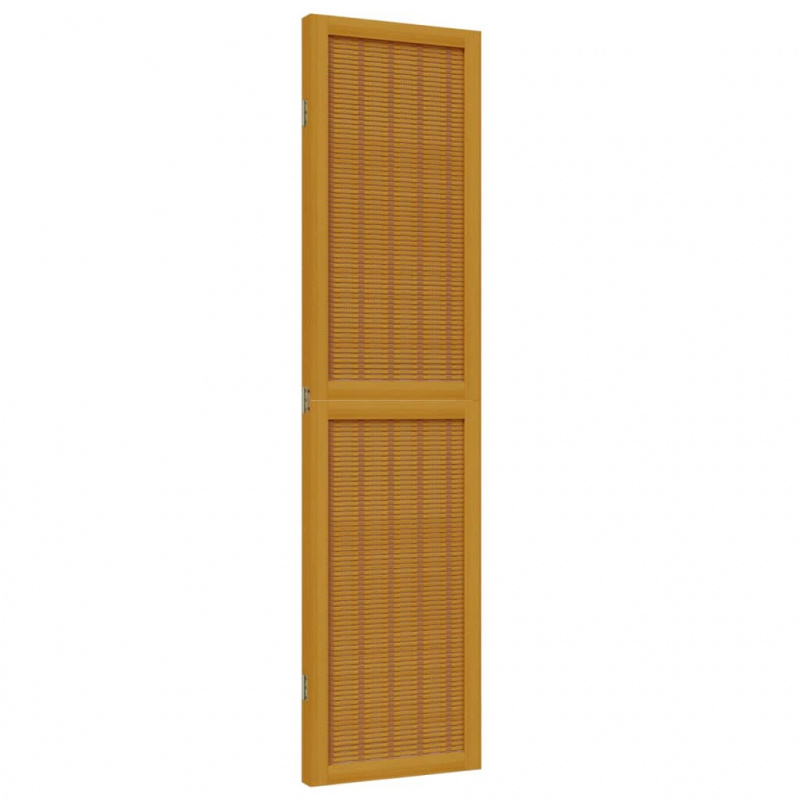 3-tlg. Raumteiler Braun Massivholz Paulownia