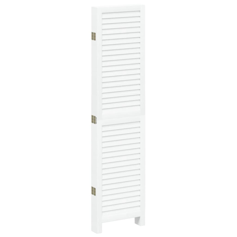 5-tlg. Raumteiler Weiß Massivholz Paulownia