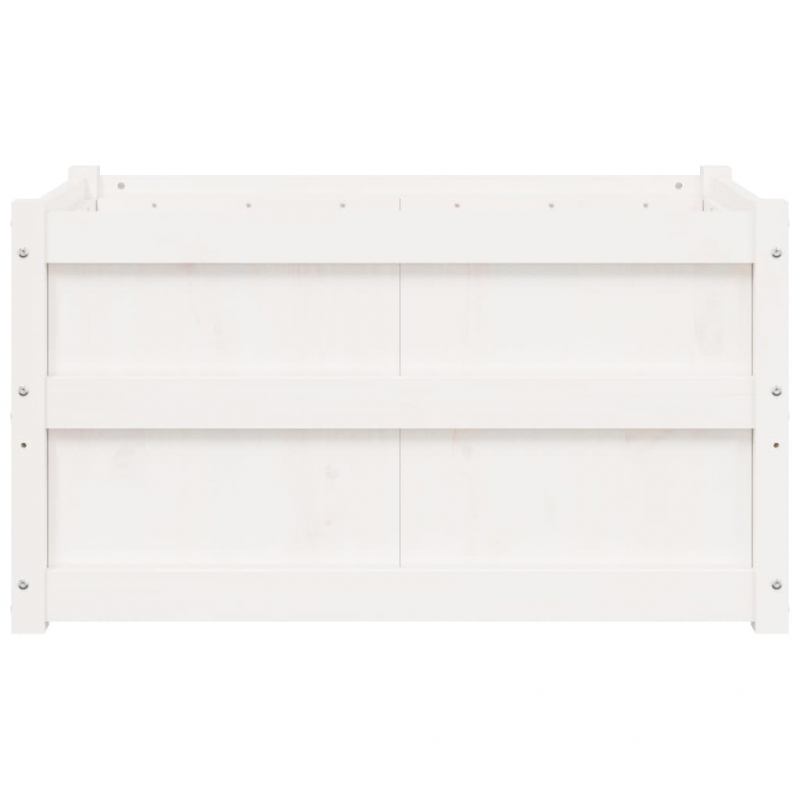 Pflanzkübel 2 Stk. Weiß Massivholz Kiefer