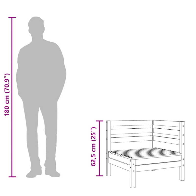 Garten-Ecksofas 2 Stk. Massivholz Douglasie