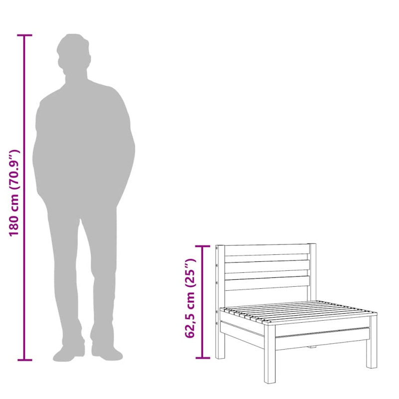 Gartensofas ohne Armlehnen 4 Stk. Kiefernholz Imprägniert