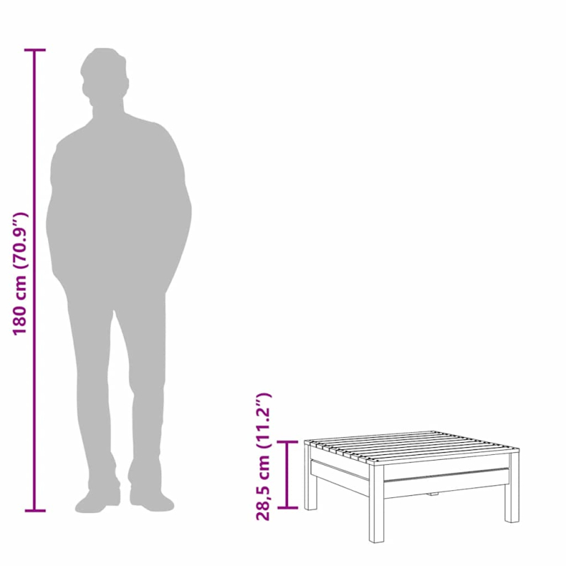 Gartenhocker Massivholz Kiefer