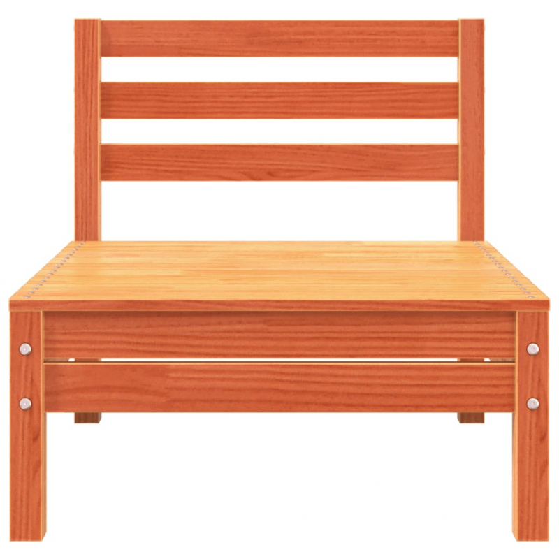 Gartensofa 3-Sitzer Wachsbraun Massivholz Kiefer