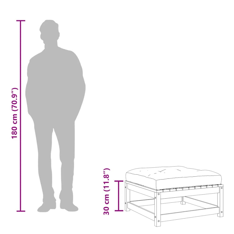 Gartenhocker mit Kissen Kiefernholz Imprägniert