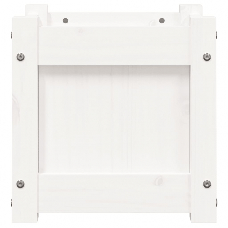 Pflanzkübel 2 Stk. Weiß Massivholz Kiefer