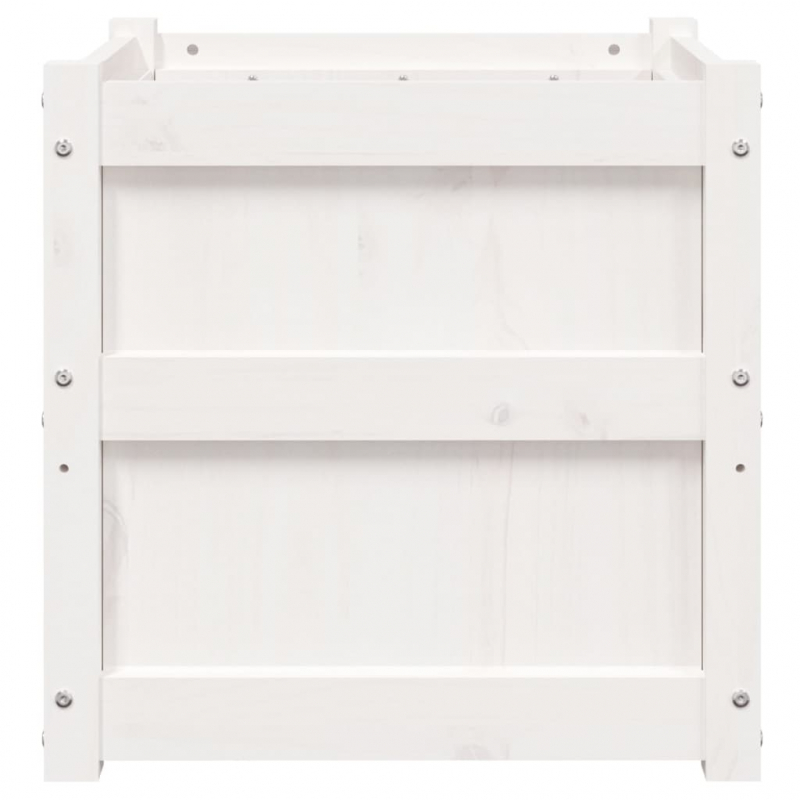 Pflanzkübel 2 Stk. Weiß Massivholz Kiefer