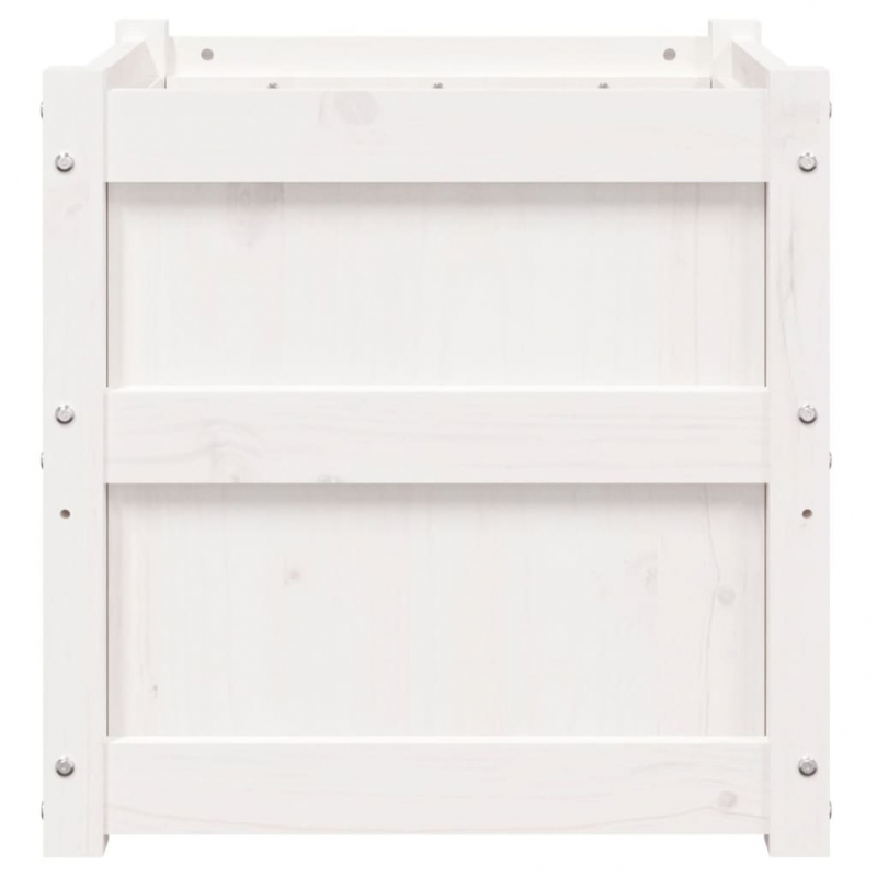 Pflanzkübel 2 Stk. Weiß Massivholz Kiefer