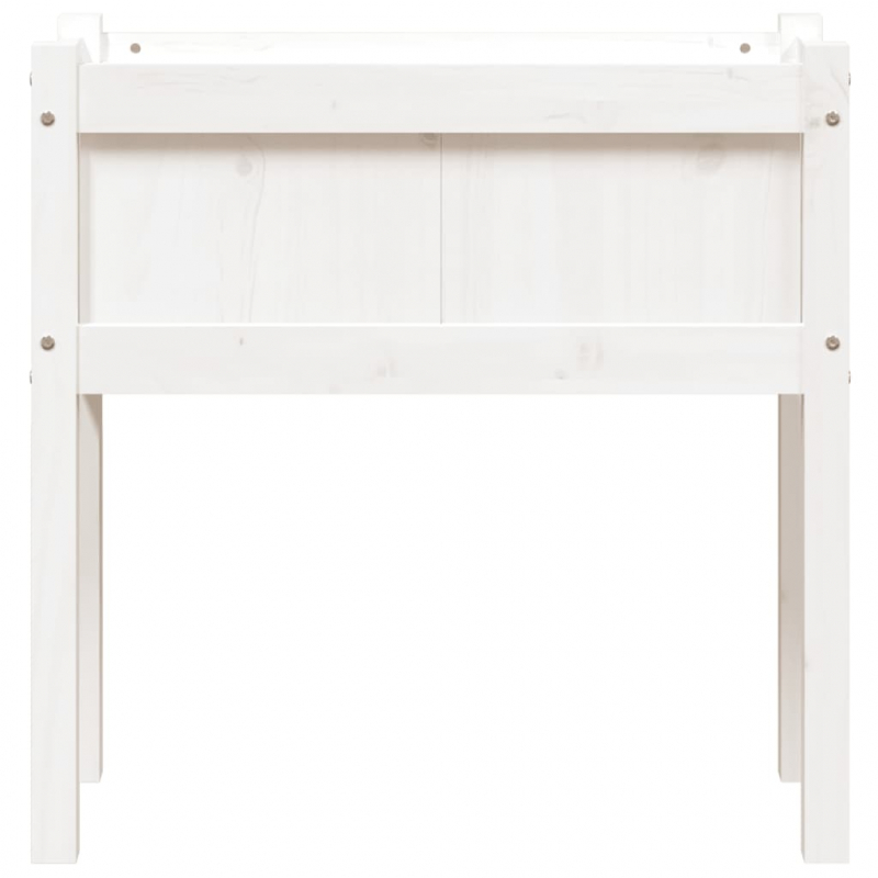 Pflanzkübel mit Beinen Weiß 70x31x70 cm Massivholz Kiefer