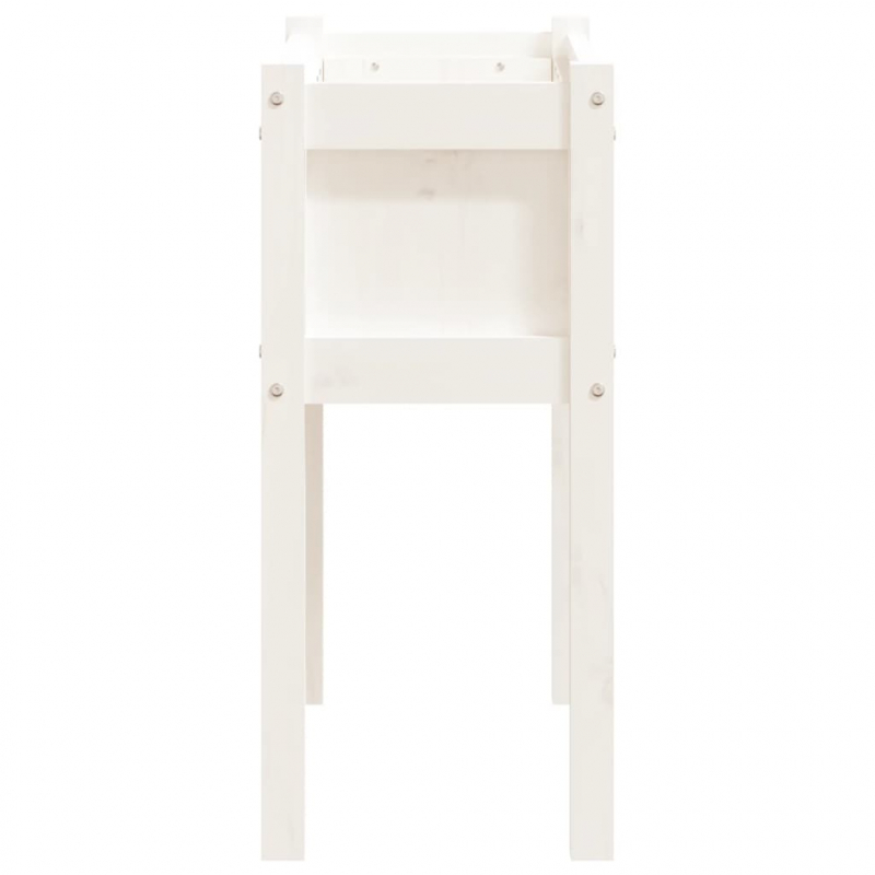 Pflanzkübel mit Beinen Weiß 70x31x70 cm Massivholz Kiefer