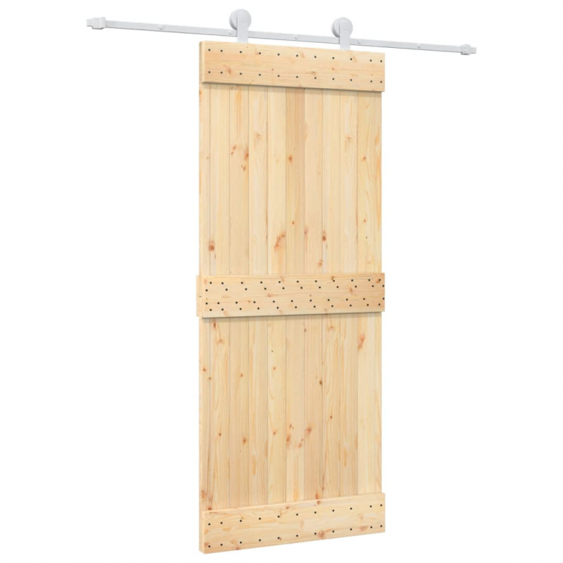 Schiebetür mit Beschlag 85x210 cm Massivholz Kiefer