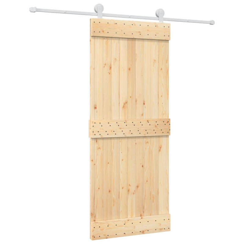 Schiebetür mit Beschlag 85x210 cm Massivholz Kiefer