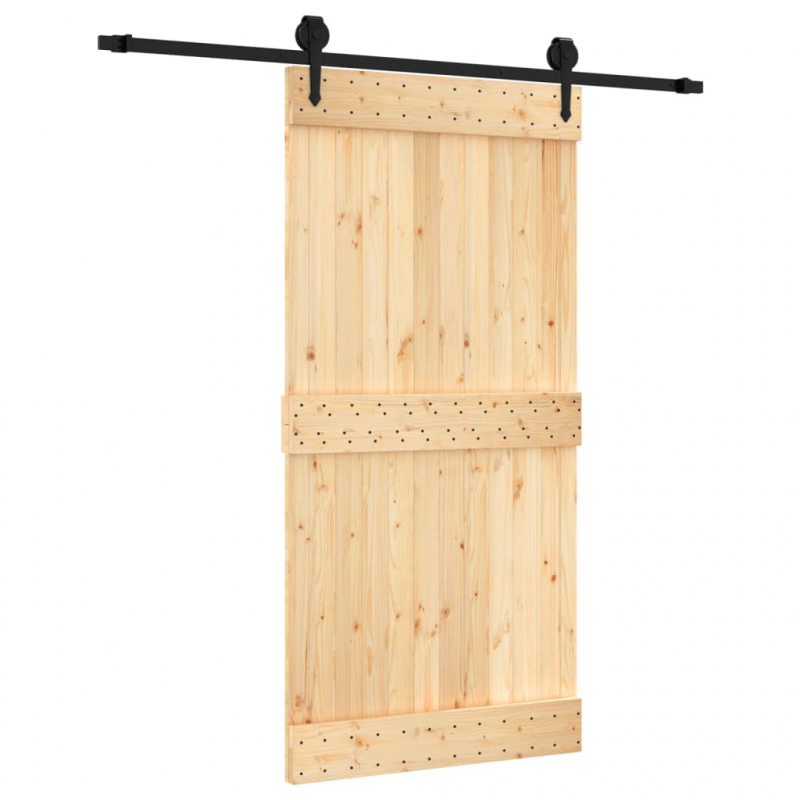 Schiebetür mit Beschlag 100x210 cm Massivholz Kiefer