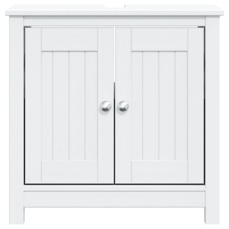 Waschbeckenunterschrank BERG Weiß 60x34x59 cm Massivholz Kiefer