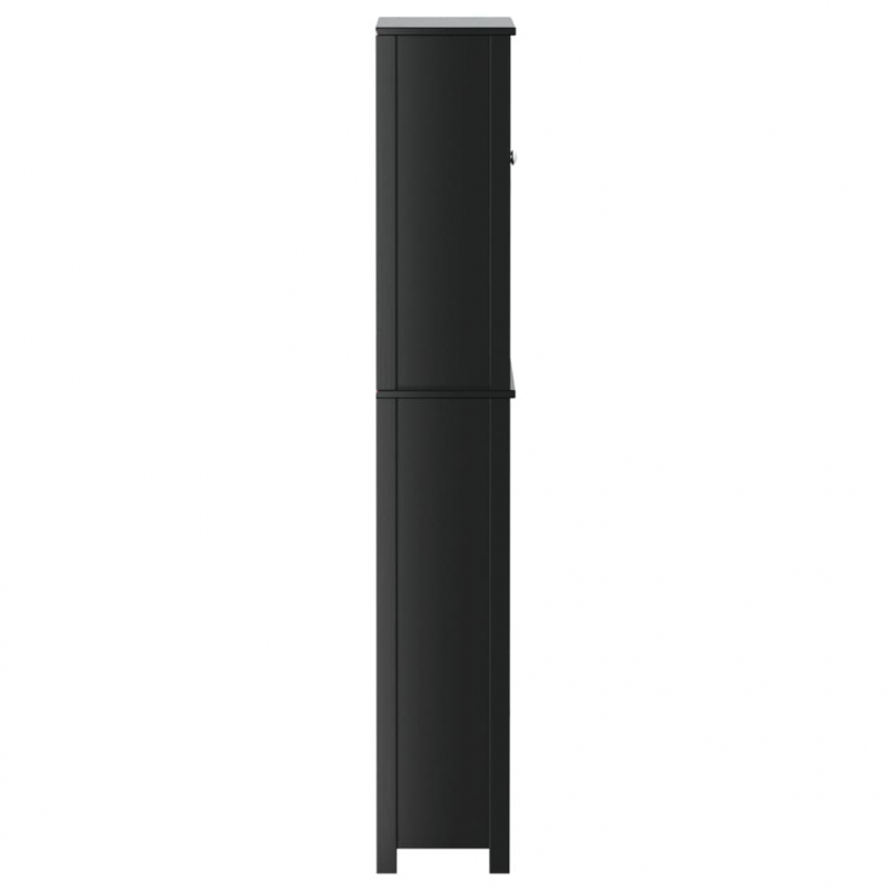 Waschmaschinenschrank BERG Schwarz 76x27x164,5 cm Massivholz