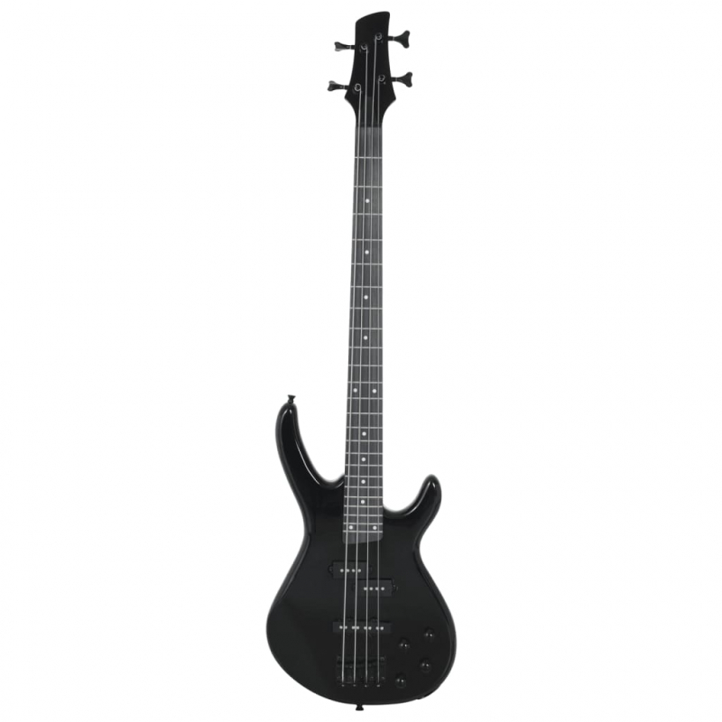 E-Bass für Anfänger mit Tasche Schwarz 4/4 46