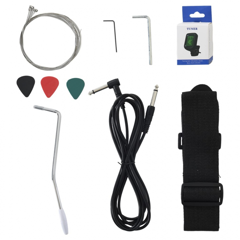 E-Gitarre für Anfänger mit Tasche Braun und Schwarz 4/4 39