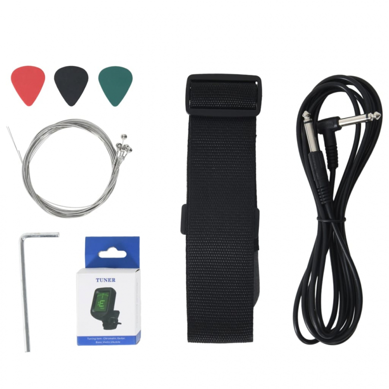 E-Gitarre für Kinder mit Tasche Braun und Schwarz 3/4 30