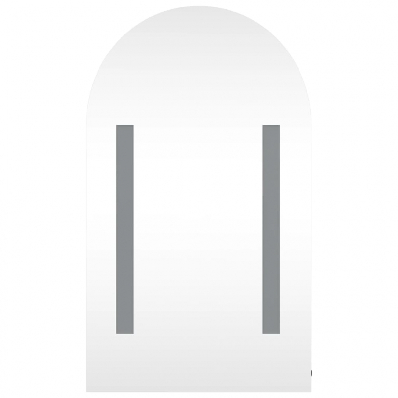 Spiegelschrank mit LED-Beleuchtung Gewölbt Grau 42x13x70 cm