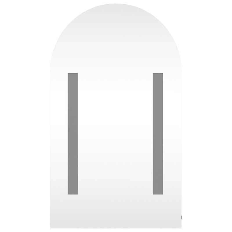 Spiegelschrank mit LED-Beleuchtung Gewölbt Schwarz 42x13x70 cm