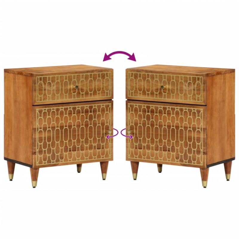 Nachttisch 50x33x60 cm Massivholz Mango