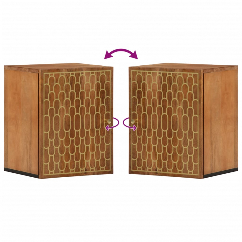 Bad-Wandschrank 38x33x48 cm Massivholz Mango