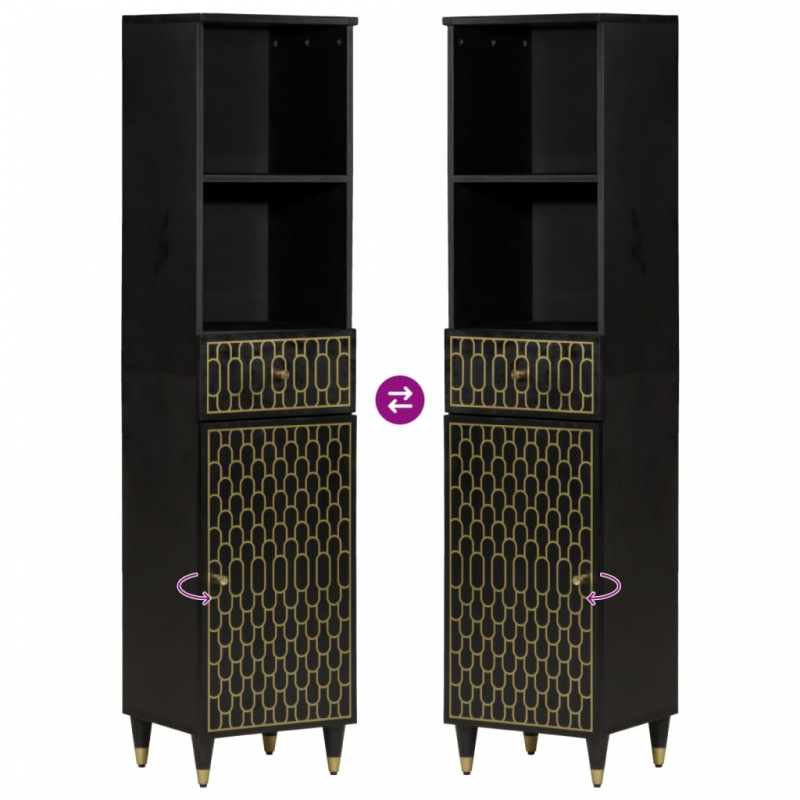 Badschrank 38x33x160 cm Massivholz Mango