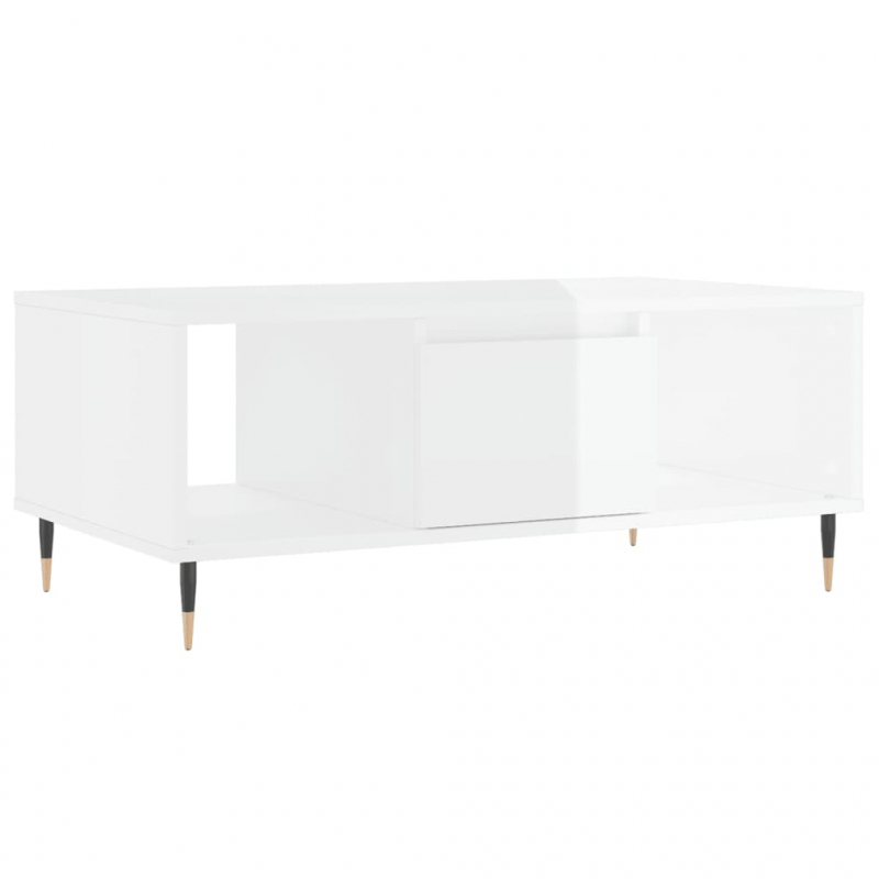 Couchtisch Hochglanz-Weiß 90x50x36,5 cm Holzwerkstoff