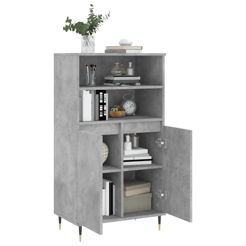 Highboard Betongrau 60x36x110 cm Holzwerkstoff