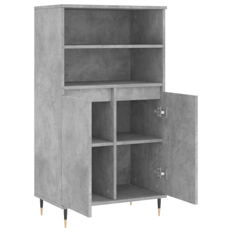 Highboard Betongrau 60x36x110 cm Holzwerkstoff