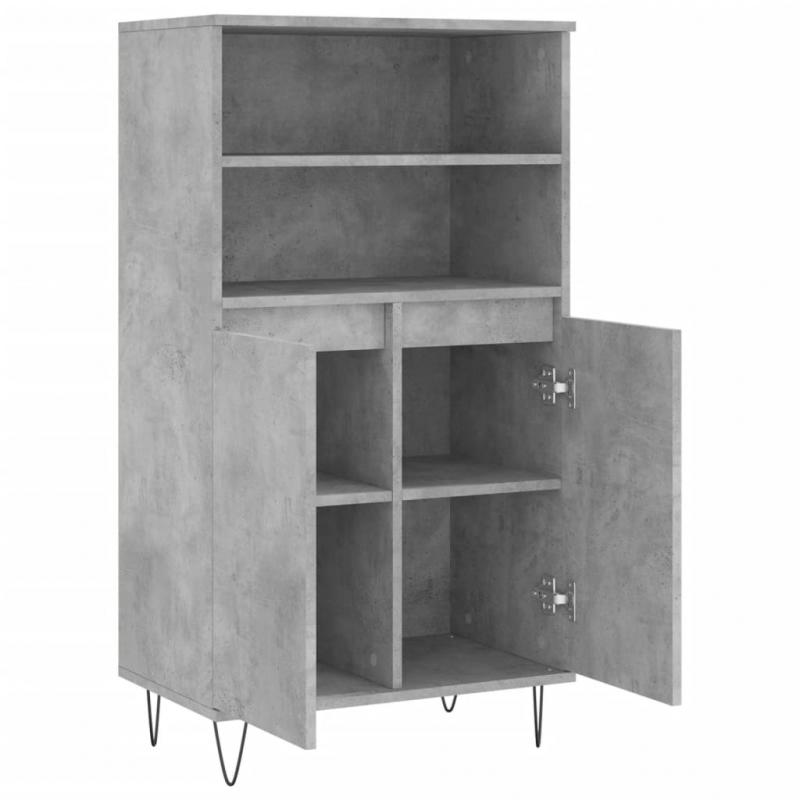 Highboard Betongrau 60x36x110 cm Holzwerkstoff