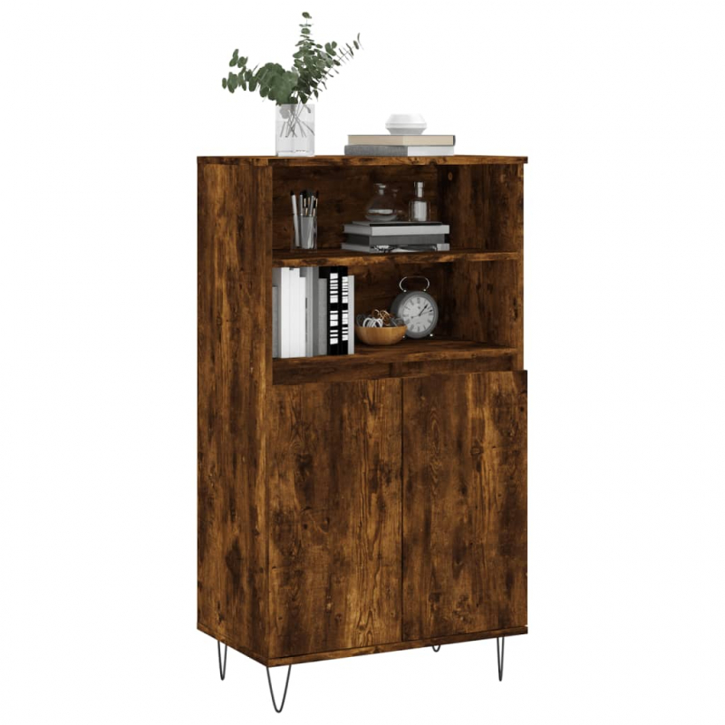 Highboard Räuchereiche 60x36x110 cm Holzwerkstoff