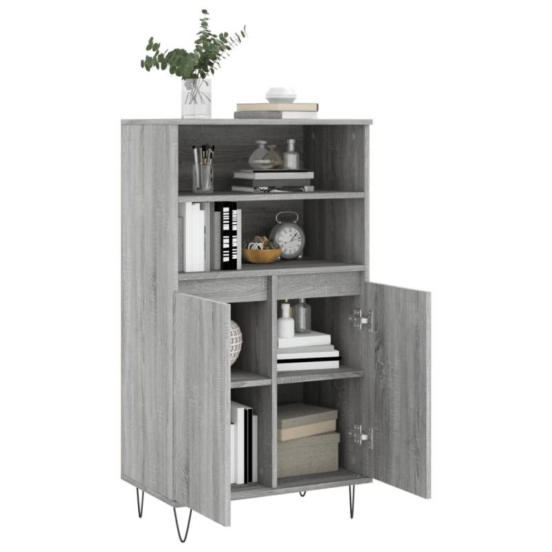 Highboard Grau Sonoma 60x36x110 cm Holzwerkstoff