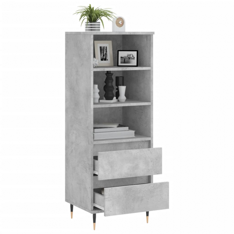 Highboard Betongrau 40x36x110 cm Holzwerkstoff