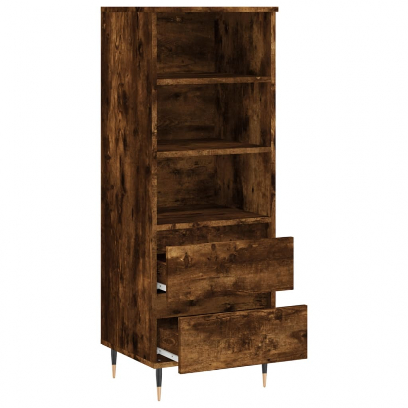 Highboard Räuchereiche 40x36x110 cm Holzwerkstoff