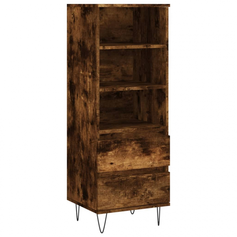 Highboard Räuchereiche 40x36x110 cm Holzwerkstoff
