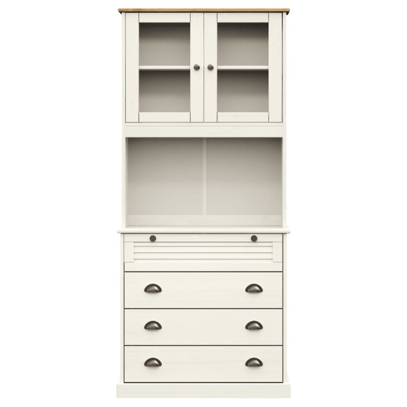 Highboard VIGO Weiß 80x40x176 cm Massivholz Kiefer