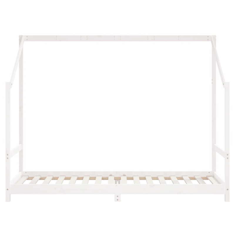 Kinderbett Weiß 80x200 cm Massivholz Kiefer