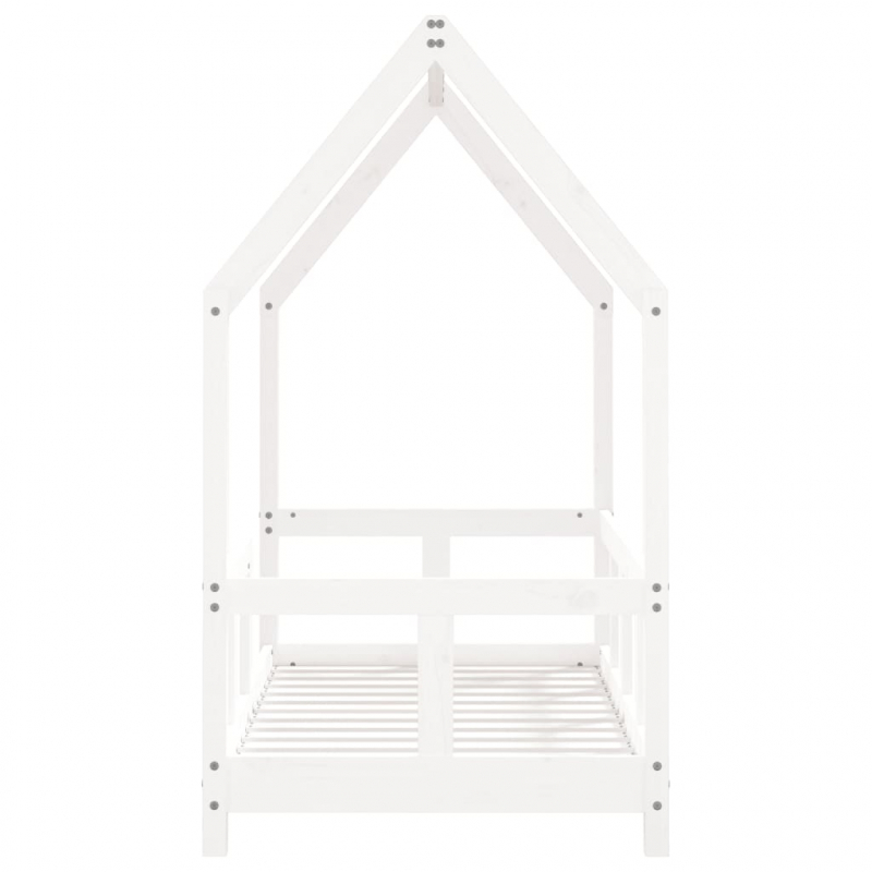 Kinderbett Weiß 70x140 cm Massivholz Kiefer