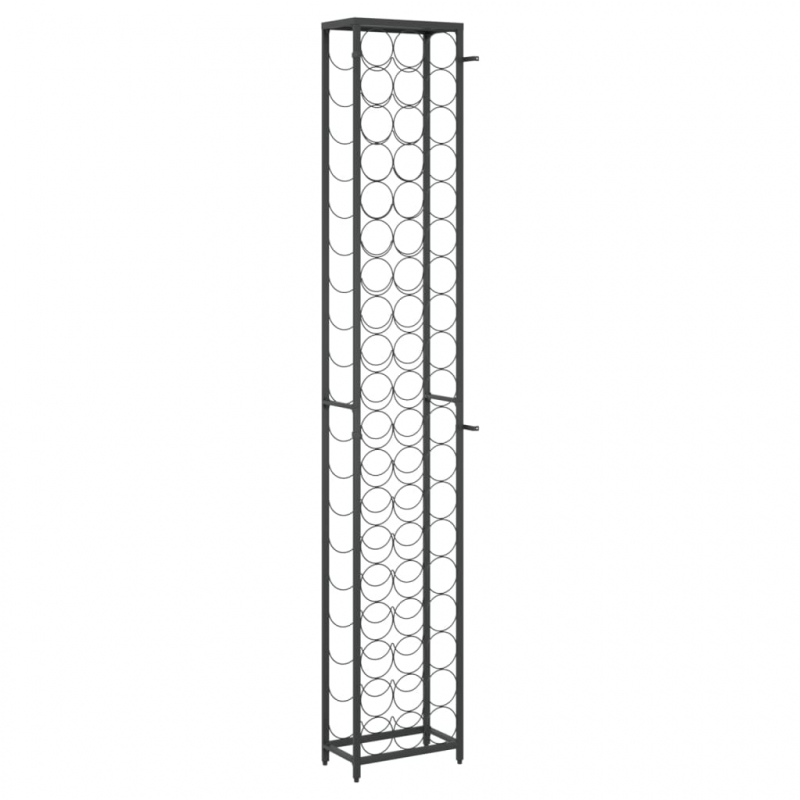 Weinregal für 57 Flaschen Schwarz 34x18x200 cm Schmiedeeisen