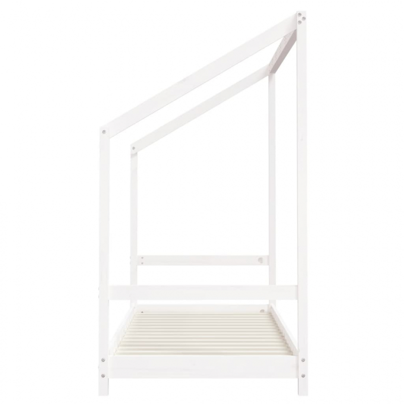 Kinderbett Weiß 2x(80x200) cm Massivholz Kiefer