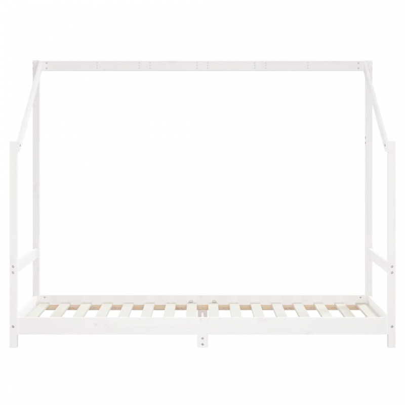 Kinderbett Weiß 2x(80x200) cm Massivholz Kiefer