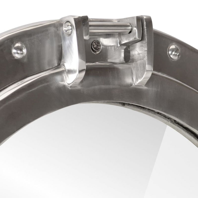 Bullaugen-Spiegel Wandmontage Ø50 cm Aluminium und Glas