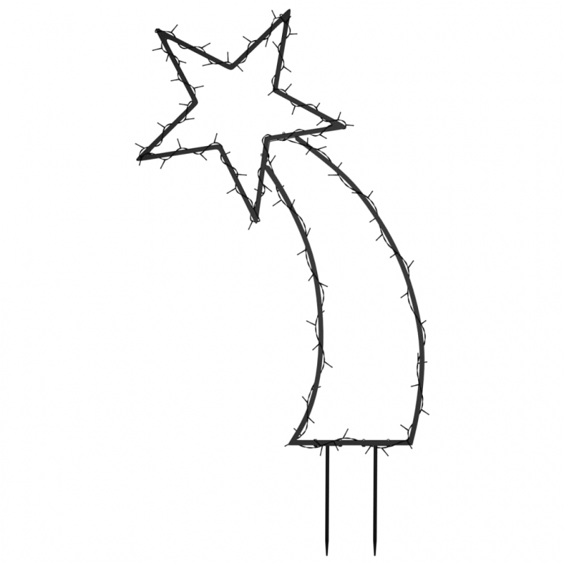 Sternschnuppe mit Erdspießen und 80 LEDs 62 cm