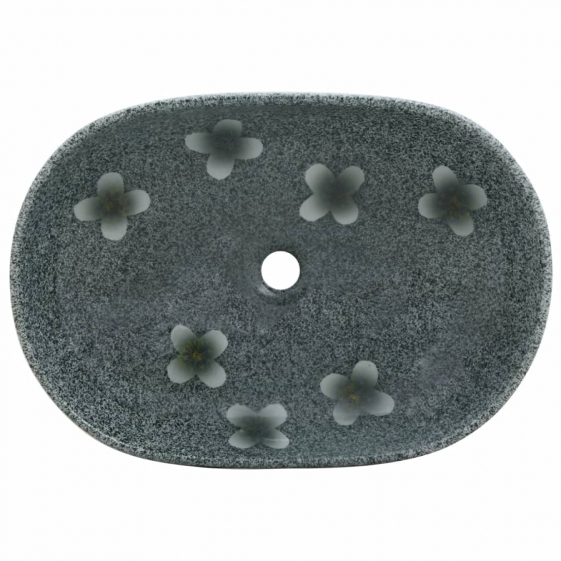 Aufsatzwaschbecken Blau Oval 59x40x14 cm Keramik