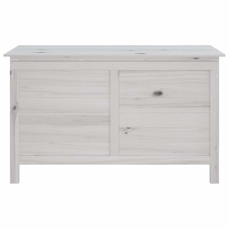 Gartentruhe Weiß 99x49,5x58,5 cm Massivholz Tanne