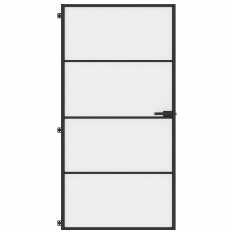 Innentür Schlank Schwarz 102,5x201,5 cm Hartglas & Aluminium