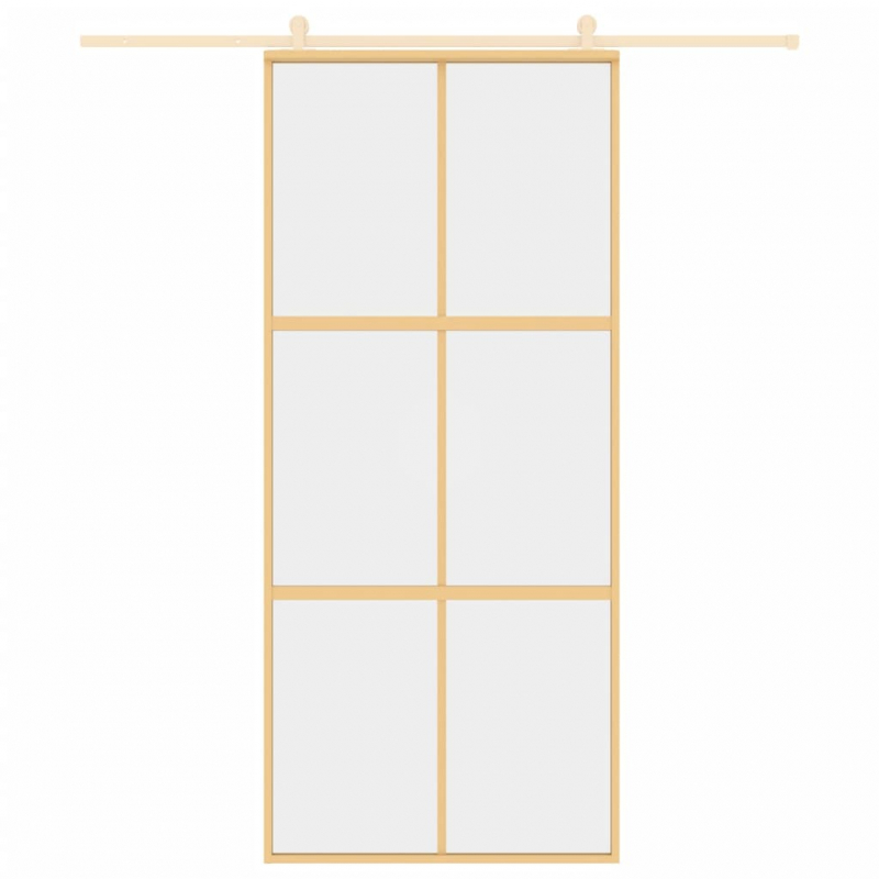 Schiebetür Golden 90x205 cm ESG-Klarglas und Aluminium